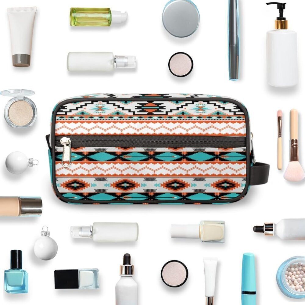 Aztec Toiletry Bag for Women Girl,Western Travel Cosmetic Bag,Hanging Makeup Bag - Picture 5 of 8